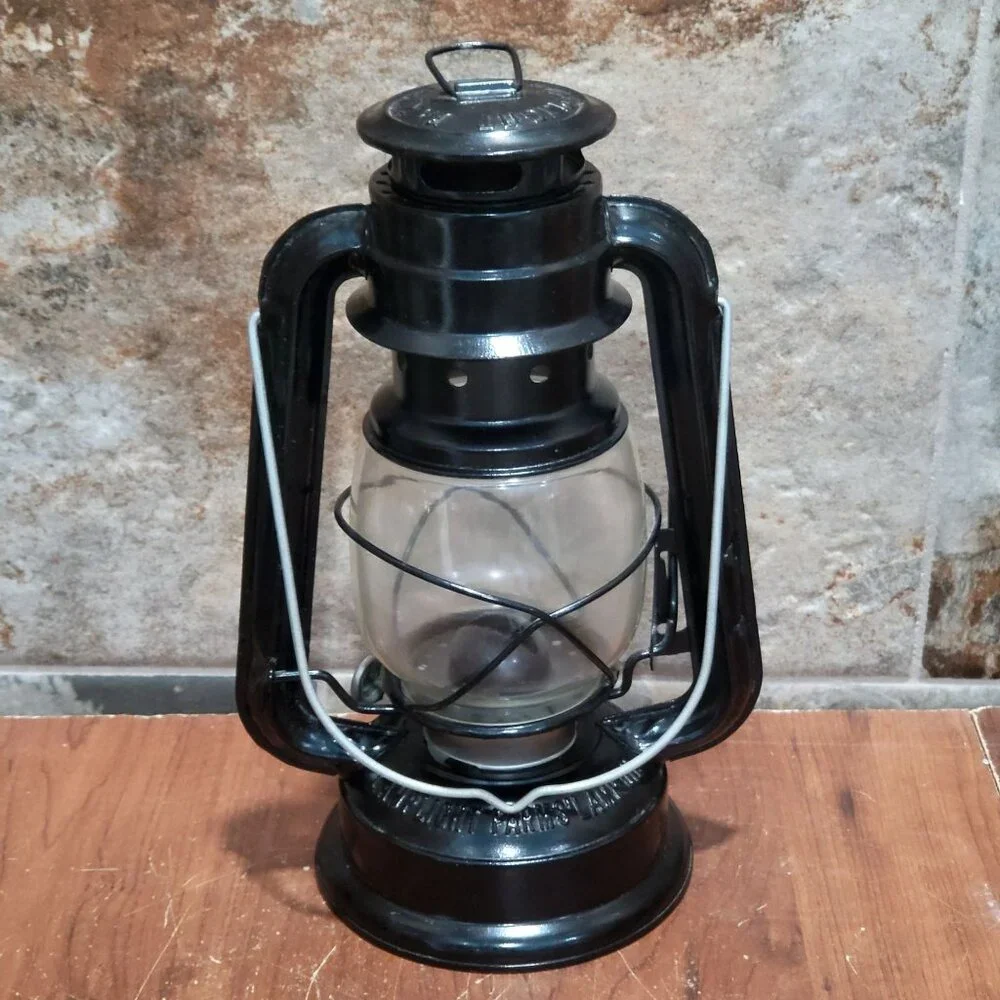 Black Hurricane Lantern Kerosene Paraffin Oil Lamp Hanging Camping Light